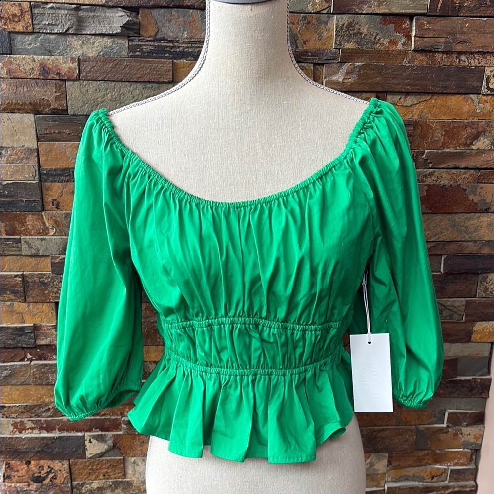 Hudson North Green Women's Peplum Top